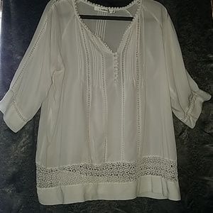 Solitaire 1X quarter sleeve white shirt